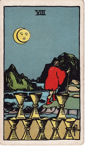 ไพ่ Eight of Cups (แปดถ้วย)