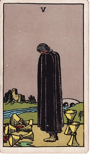 ไพ่ Five of Cups (ห้าถ้วย)