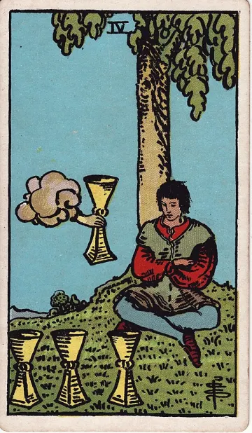 ไพ่ Four of Cups (สี่ถ้วย)