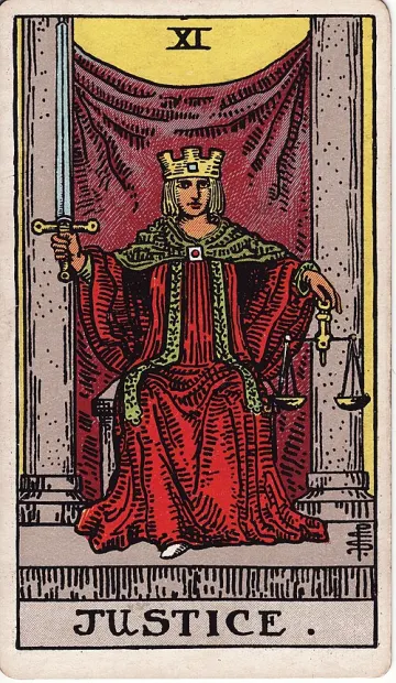 ไพ่ Justice (ความยุติธรรม)