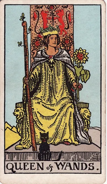 ไพ่ Queen of Wands (ราชินีไม้เท้า)