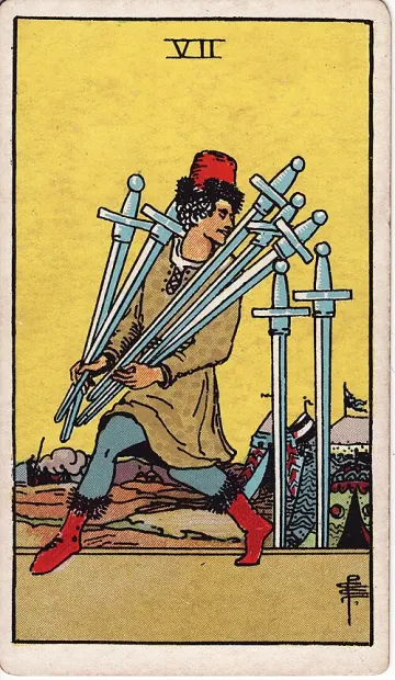 ไพ่ Seven of Swords (เจ็ดดาบ)