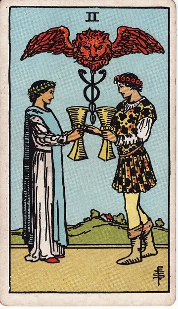ไพ่ Two of Cups (สองถ้วย)