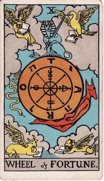 ไพ่ Wheel of Fortune (กงล้อแห่งโชคชะตา)
